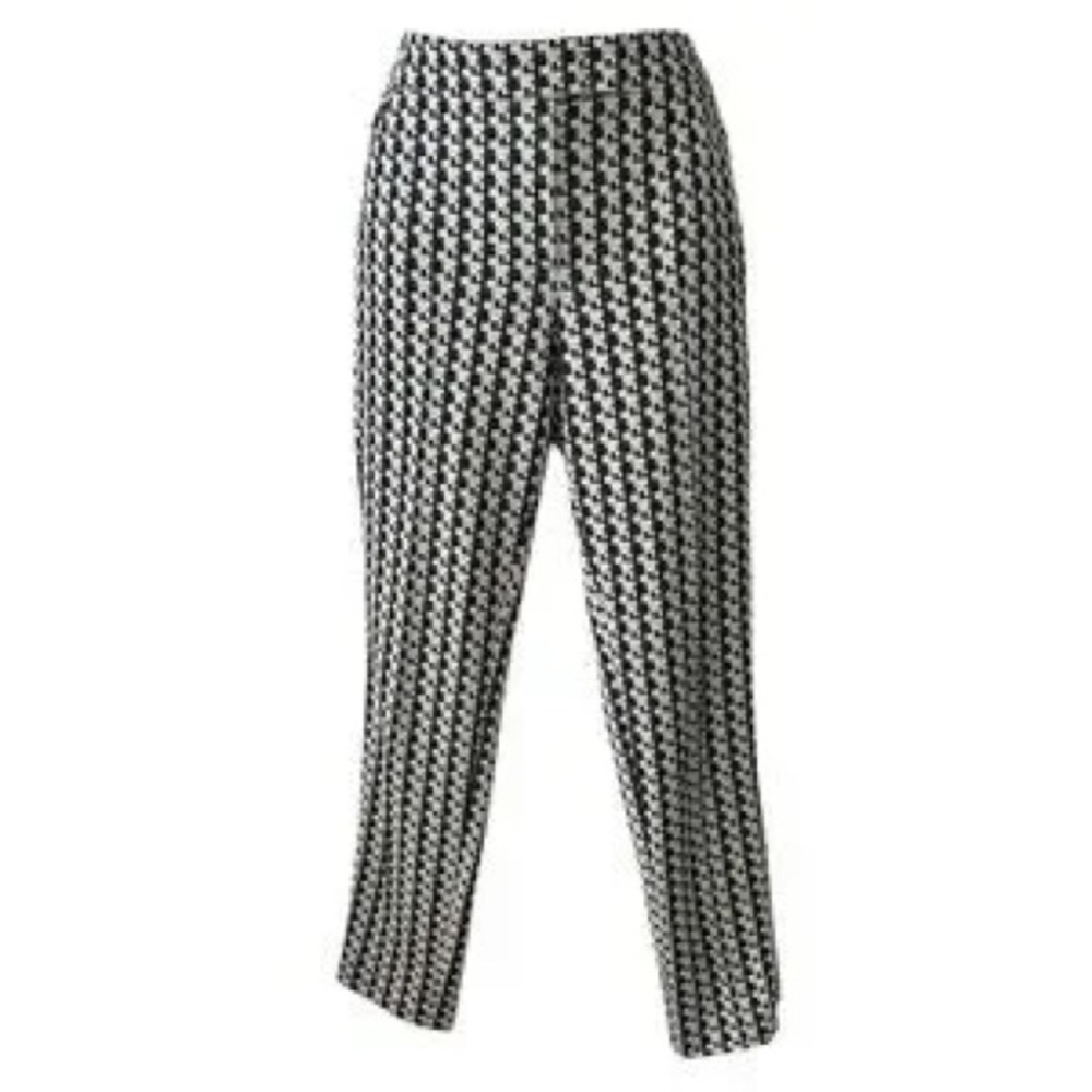 Akris Punto black and white "soundboard pattern" pants